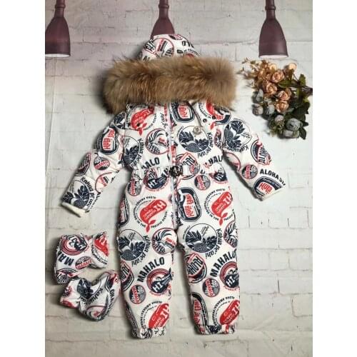 2019 Winter Jacket child jackets children jumpsuit snow suit girl boy letter limbing down romper ski suits outerwear