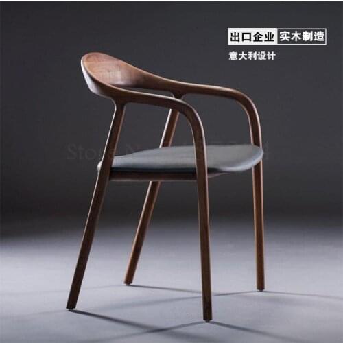 Designer Chair Back Nordic Solid Wood Modern Minimalist Hiroshima President Kennedy Chair Dining Chair New Chinese Style