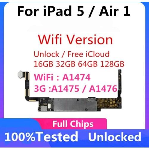 For iPad 5 A1474 WiFi Unlocked Motherboard Original Logic Board A1475 A1476 3G Version Mainboard With IOS System 16gb 32gb 64gb