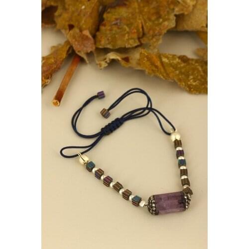 Dr Stone Natural Stone Women 'S Amethyst Macrame Bracelet Z121AR194 202321708