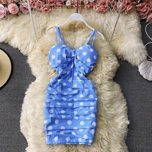 French Lightly Familiar Hepburn Polka Dot Tube Top Dress Can Be Strapless Waist Waist Slim Sling Bag Hip Short Skirt Dress Skirt