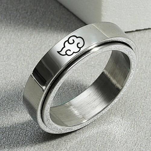 Anime Cosplay Cloud Rings Japanese Style Animation Cosplay Ring Stainless Steel Jewelry Titanium Steel Mens Rings