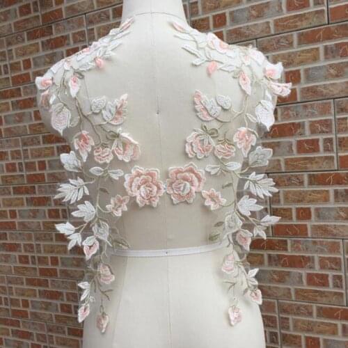 10Pieces French Lace Fabric Embroidered Applique High-end Wedding Dress Accessories Handmade 48X20cm New Arrival DIY Accessories