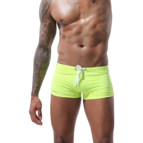 Hot Solid Men Swimwear Briefs Sexy Swimsuit Waterproof Boxer Swimming Trunks Gay Bikini Bathing suits Swim Beach Shorts Sunga