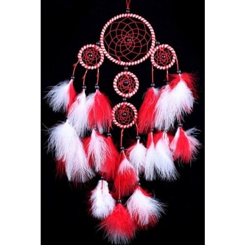 Handmade Dream Catcher With Feathers Car Wall Hanging Decoration Ornament Craft