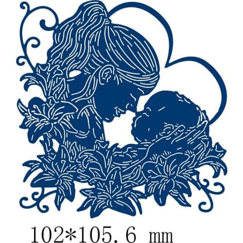 Heart Mom Kiss Baby Metal Cutting Dies Stencil for DIY Scrapbooking Embossing Photo Album Decoration Paper Cards Crafts Die Cut