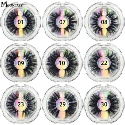 Moonlass Makeup 3D Mink Lashes False Eyelashes Extension Custom Full Strip Mink Eyelash Bulk Free Eyelash Packaging Box