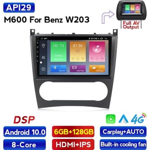 DSP IPS Androd 10 For Mercedes/Benz W203 W209 W219 W169 A160 C180 C200 C230 C240 CLK200 CLK22 Car Radio Multimedia Player 2din