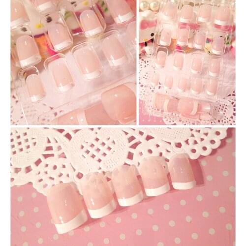 24PCS False Nail Tips Cute Elegant Pattern Fake Nail UV GEL Polish Finished False Nail Manicure Care Full Cover Nail Art