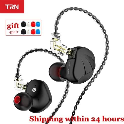 TRN VX 6BA 1DD Hybrid Unit In Ear Earphone HIFI Metal Monitor Sport Headset Replaceable 2PIN Cable TRN V90s ZAS T300 ASX ZAX X7