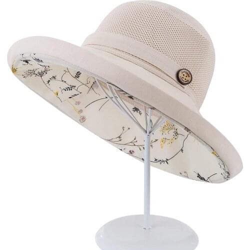 2021 New Fashion Summer Hat Wide Brim Double Layer Breathable Roll Up Hat Bucket Hat For Lady Hat Sun Hat