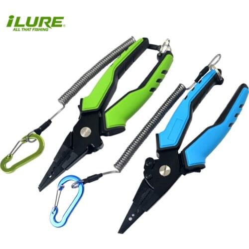 Ilure Alloy Aluminum Fishing Pliers 192mm Sea Fishing Scissors Braid Swivel Snap Hook Tools Fishing Pliers Split Ring Cutters