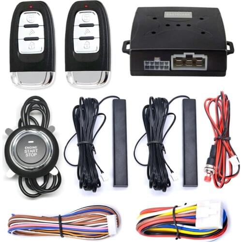 Remote Control Engine Start One Button Start Stop Keyless Entry System Car Alarm With Autostart Ignition Smart Central Locking