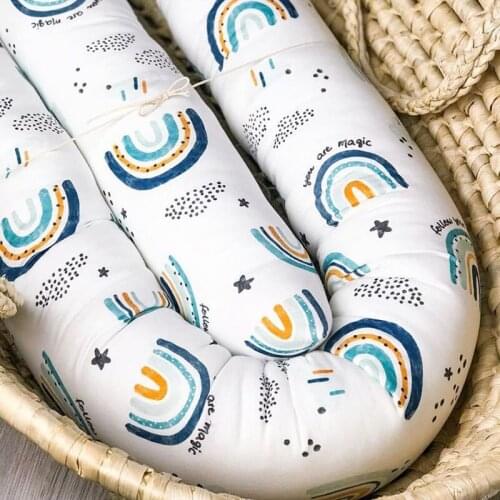 Rainbow Baby Bed Surrounding Comforting Pillow Newborn Children Bed Bumper Protector Cot Bumpers Infant Crib Fence Cushion Kids