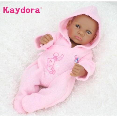 Kaydora 10 inch 25cm Full Silicone Reborn Baby Doll lol Lifelike Mini Black African American Realistic Bebe Kid Gift bebe Toy