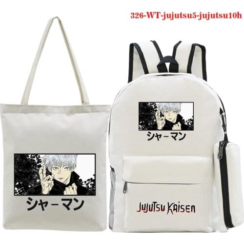 3pcs School Backpack sets jujutsu kaisen Teen Boys Girls School Bags Backpacks Students Travel Backpack Kids Nylon Schoolbag