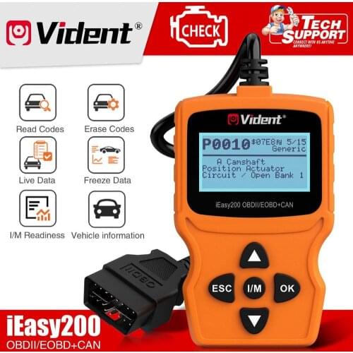 VIDENT iEasy200 OBDII/EOBD+CAN Code Reader for Vehicle Checking Engine Light