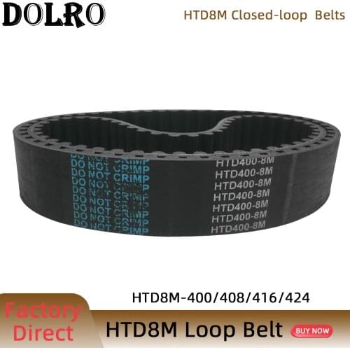 HTD 8M synchronous belt C=400/408/416/424 width 15/20/25/30/40/50mm Teeth 50 51 52 53 HTD8M Timing Belt 400-8M 408-8M 416-8M