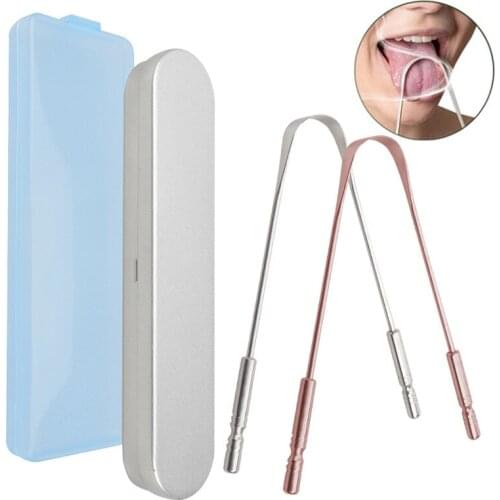 Stainless Steel Tongue Scraper Cleaner Fresh Breath Dental Care Oral Hygiene