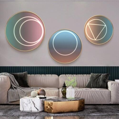 Modern Abstract Neon Light Picture Home Decor Nordic Canvas Painting Wall Art Posters and Prints Decor for Living Room Bedroom