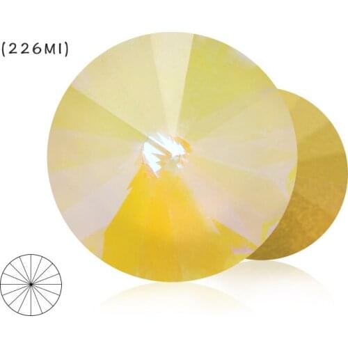 Swarovsky Round Shape 12mm Glass Rhinestones Mocha Fluorescent Pointback Rivoli Strass DIY Needlework Accessories