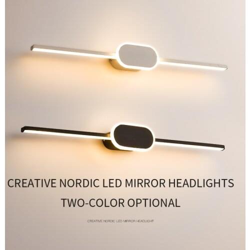 LED Wall Lamps Bathroom Mirror Light Black Long strip Waterproof Sconce Light Fixtures for Washbasin Washroom Toilet Bedroom