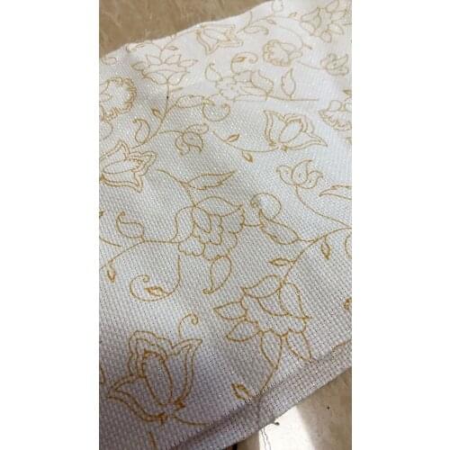 Stock sellingcross stitch embroidery canvas dmc Logo Coffee color Flowers , 20-20 3.49USD/PCS