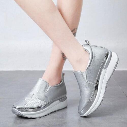 QZ51 Women Shoe Flat Shoes PU Slip-On Heighten Sneaker Woman Rhinestone Decoration Sports Platform Casual Walking Designer Shoes