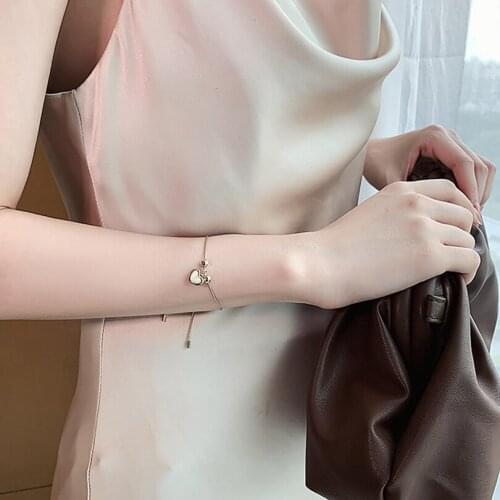 Opal Love Heart Type Chain Women Bracelets On Hhand Bangles Jewelry Girls Aesthetic Korean Fashion Female Popular Now New 2021