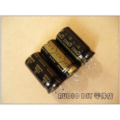 10PCS/50PCS ELNA Black Gold Robe RA2 Series 2200uF 16V 16V2200UF Audio Electrolytic Capacitor