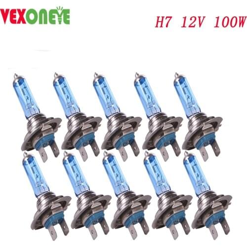 10pcs H7 12v 100w Hot sales high quality Super White h7 halogen car halogen lamp auto headlight