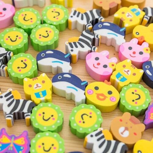 10Pcs/Set Cute Novelty Rubber Eraser Kid Gift School Supplies Stationery borracha material escolar utiles escolares papelaria
