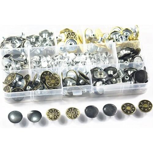 120sets/box 17MM Metal Round Bronze and GolJeans Buttons and Rivets Clothing Accessories Garment Decoration Button Drop Shipping