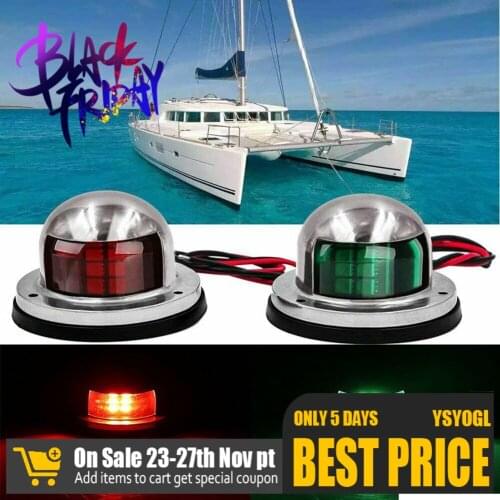 2pcs 12v Led Bow Navigation Lights for Marine Boat Yacht Pontoon Stainless Steel Led Lights