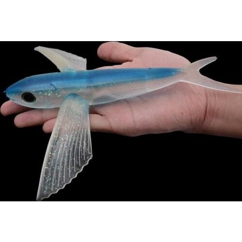 2PCS 21cm/124g Bionic Flying Fish South Oil Trolling Sea Soft Bait Tuna Lure Big Wings Airplane