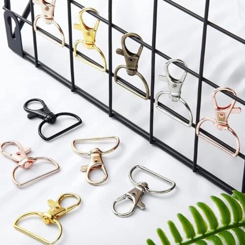 35 Pieces Swivel Clasps Lobster D Rings Lanyard Snap Hooks Keyrings Pendant Spring Pet Buckle for Keychain DIY Craftings