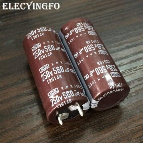 5pcs 560uF 250V560UF Original NCC KMM Series 22x50mm 250V560uF PSU Aluminum Electrolytic capacitor