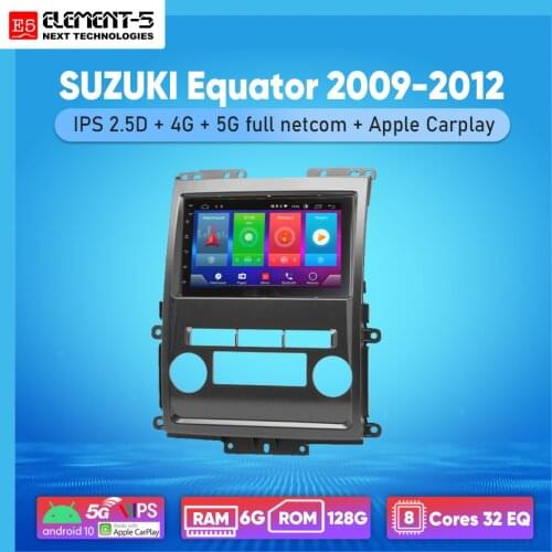 ELEMENT-5 7" 2G+32G Android 8,9,10 4G WIFI RDS DSP Car Radio For SUZUKI Equator 2009-2012, Navigation GPS HIFI