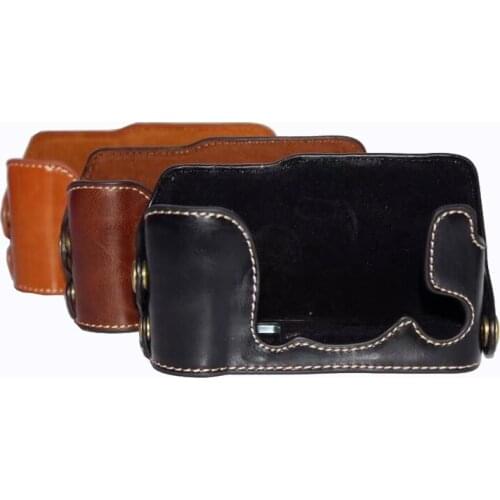 PU Leather case Cover For FujiFilm Fuji X-A3 XA3 X-A10 XA10 xa20 A20 XA5 X-A5 Camera Half Bag Body Set with battery opening