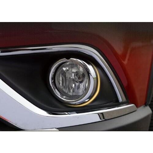 Higher star ABS Chrome 2pcs Car front fog lamp decoration cover+2pcs rear fog lamp decoration cover for Outlander 2019