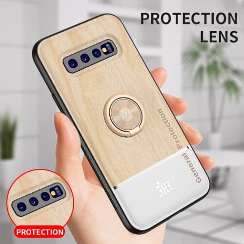 For Samsung Galaxy Note 20 10 M31S A31 A10S A81 A91 S10 Plus Case Luxury Fabric Wood Magnetic Phone Cover Back Soft Hard Coque