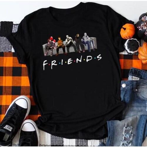 Friends Horror Movie Halloween Shirt GraphicTees Women Halloween 2021 Tshirt Womens Gothic Print Harajuku Tee