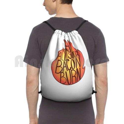 Calcifer Quote Backpack Drawstring Bags Gym Bag Waterproof Calcifer Howls Moving Castle Dianna Wynne Jones Studio Ghibli