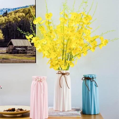 Artificial Orchid Flowers 5 Branch High Quality Silk Oncidium Hybridum Dancing-Doll Orchids for Home Wedding Garden Decor 8color