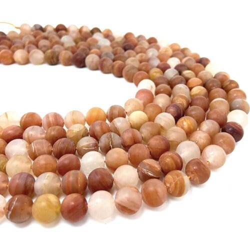 8mm 10mm Natural Gemstone Rainbow Stone Quartz Frosted Loose Bead DIY Energy Crystal String Beads Wealth Healthy Purify Gift