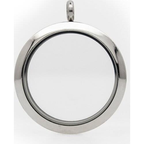 Put picture flower as gift 1p 35mm silver color Living Floating Glass Memory charms Locket medallion stainless steel locket