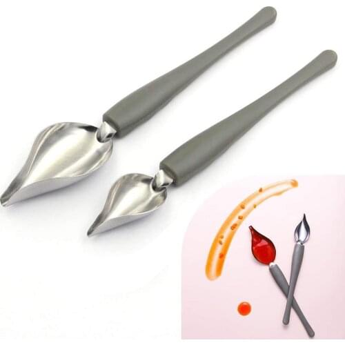 Chocolate Cream Sauce Pencil Spoon Creative Decoration Spoon for Coffee Cake Decoration Chef Drawing Sauce Embellishment Tool