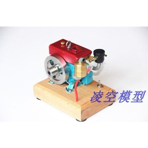 Mini RC Gasoline Engine Walking Tractor Diesel Engine Model Mini Retro Simulation Single Cylinder Engine Hand Pull Type