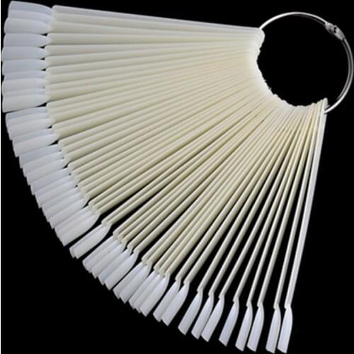 Natural False Nail Art Tips Sticks 50 Pcs Nail False Nail Practice Tool Board Nail Care Manicure Tools