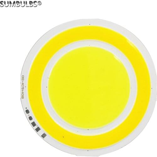 New Store Promotion 82mm Round Double Color LED COB Diode on Board 12V 3000K 6500K 4w for DIY Indoor Outdoor Light Bulb